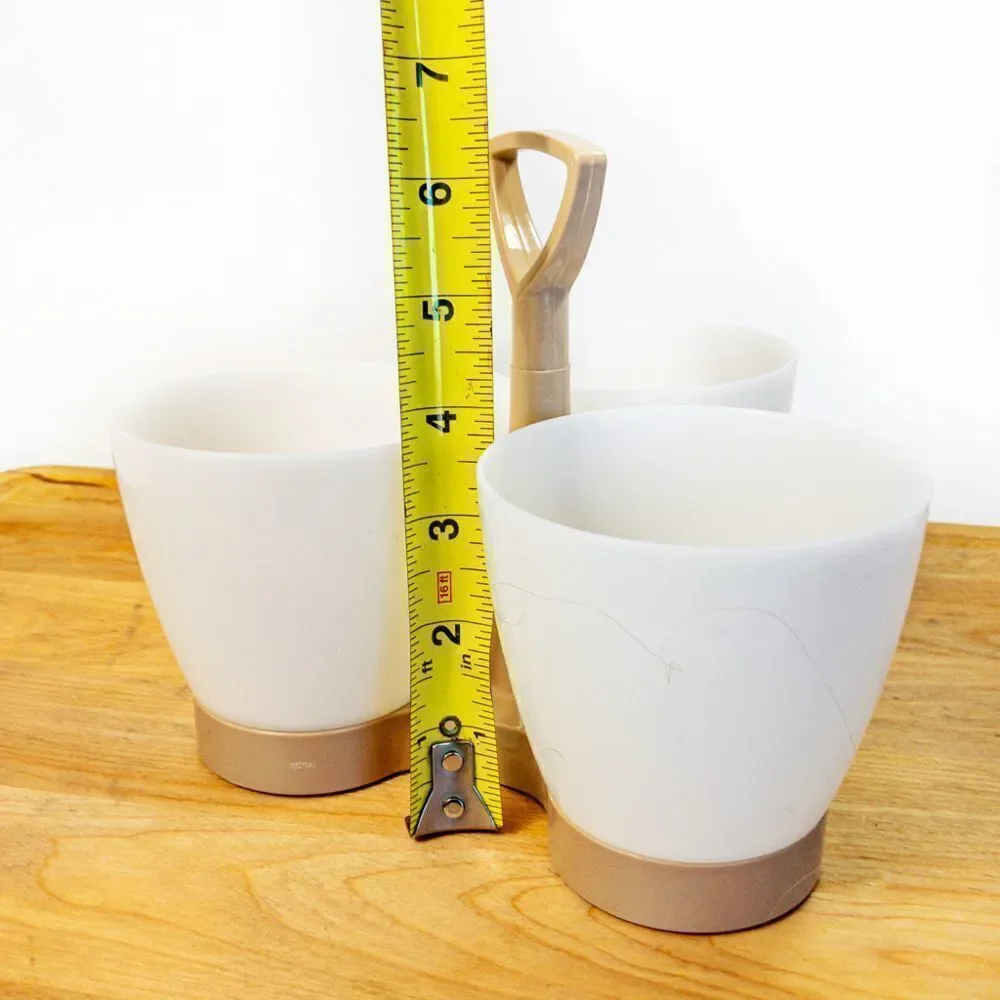 VTG Tupperware 3-Cup Condiment Caddy (757) in Almond
